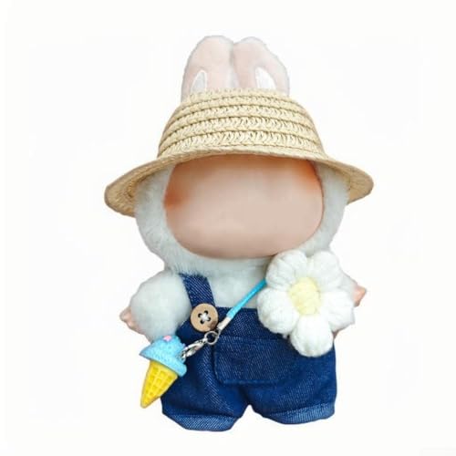 Bebykilemi Doll Fashion Collection Spielset mit floralem Overall, Hut, Zubehör, Kleidung für 15–17 cm große Puppen (C) von Bebykilemi