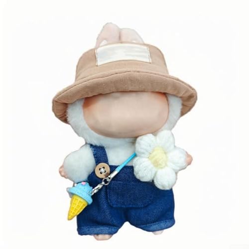 Bebykilemi Doll Fashion Collection Spielset mit floralem Overall, Hut, Zubehör, Kleidung für 15–17 cm große Puppen (D) von Bebykilemi