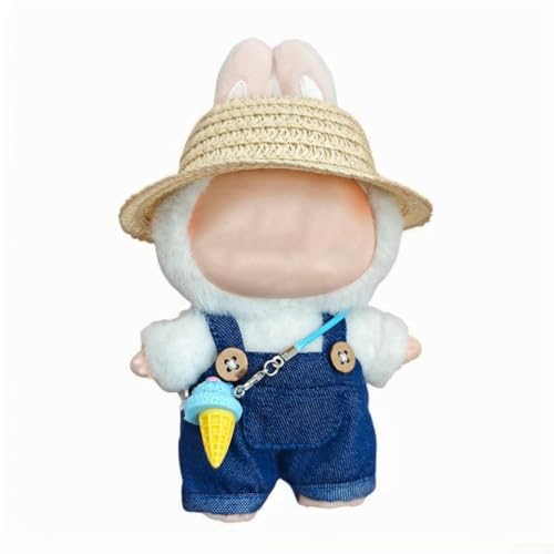 Bebykilemi Doll Fashion Collection Spielset mit floralem Overall, Hut, Zubehör, verkleiden sich Kleidung für 15–17 cm große Puppen (A) von Bebykilemi