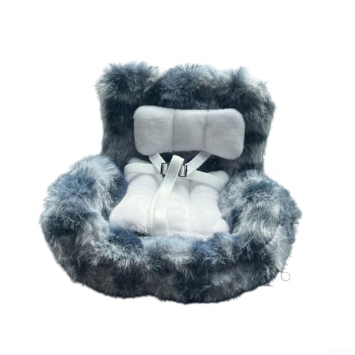 Bebykilemi Puppen-Autositz mit Leopardenmuster, für 18 cm große Puppen, mit Sicherheitsgurt und Lüftungsschlitz-Clip, weiches Plüschfahrzeug, dekoratives Zubehör für den Autoinnenraum (B) von Bebykilemi