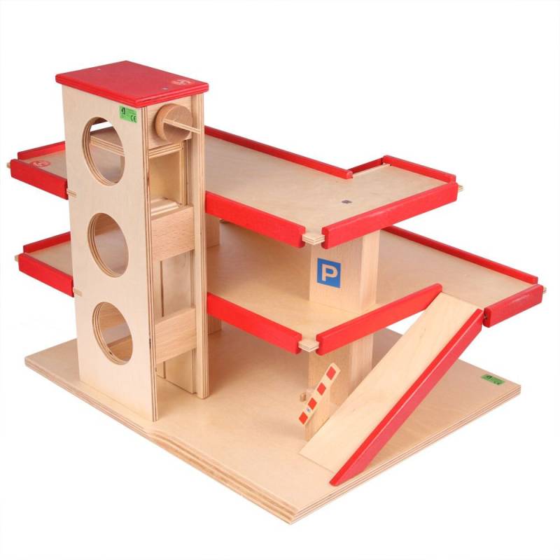 Parkhaus aus Holz mit spiel gut Auszeichnung von Beck Holzspielzeug. von Beck Holzspielzeug