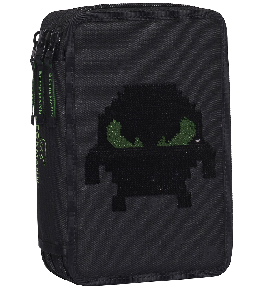 Beckmann Federmäppchen m. Inhalt - Pixel/Schwarz - Beckmann - One Size - Federmäppchen von Beckmann