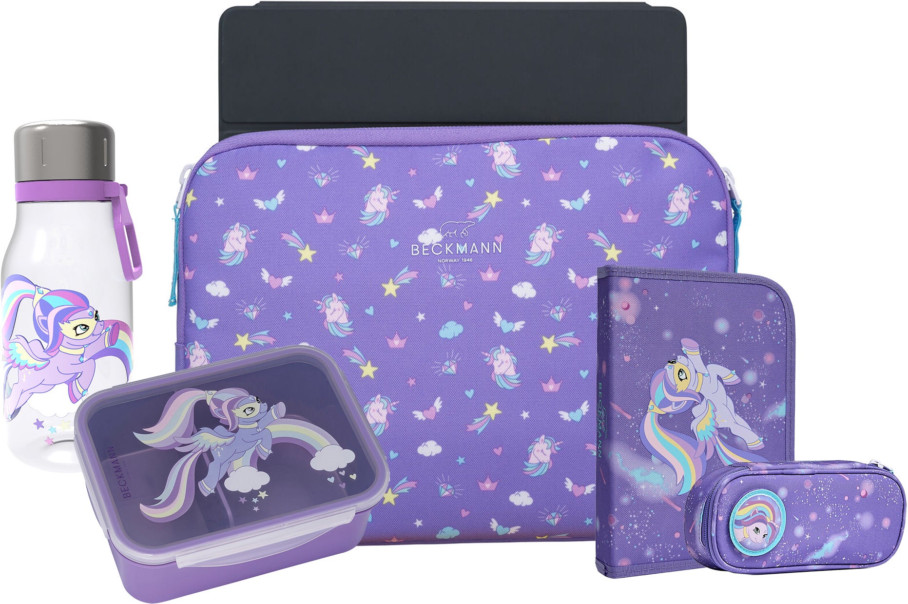 Beckmann Laptoptasche, Federmäppchen, Flasche & Brotdose, Super Pony Beckmann Laptoptasche, Federmäppchen, Flasche & Brotdose, Super Pony von Beckmann