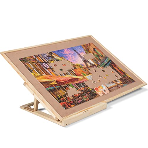 Becko Holz-Puzzlebrett mit Staffelei, Set mit verstellbarem Puzzlebrett und Ständer, Puzzle-Plateau für Erwachsene und Kinder, für bis zu 1500 Teile, rutschfeste Oberfläche Becko Holz-Puzzlebrett mit Staffelei, Set mit verstellbarem Puzzlebrett und Ständer, Puzzle-Plateau für Erwachsene und Kinder, für bis zu 1500 Teile, rutschfeste Oberfläche von Becko US