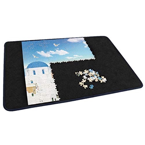 Becko Puzzle Board Tragbare Puzzlematte für Puzzle Aufbewahrung Puzzle Saver, rutschfeste Oberfläche, bis zu 1000 Teile (Schwarz) von Becko US