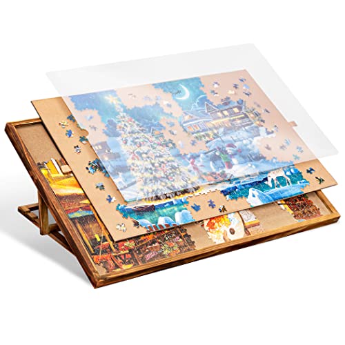 Becko US 1000 Piece Jigsaw Puzzle Board with Clear Cover, Jigsaw Puzzle Table Double Sided Board with Adjustable Wooden Storage Puzzle Easel Portable Jigsaw Puzzles Plateau for Adults and Kids Becko US 1000 Piece Jigsaw Puzzle Board with Clear Cover, Jigsaw Puzzle Table Double Sided Board with Adjustable Wooden Storage Puzzle Easel Portable Jigsaw Puzzles Plateau for Adults and Kids von Becko US
