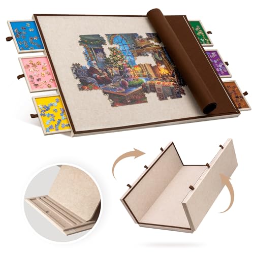 Becko US 2000 Teile Faltbares & Kippbares Puzzlebrett mit 6 Schubladen & Abdeckung, Leichter & Tragbarer Puzzletisch mit eingebautem Ständer zur Winkeleinstellung, für 2000 1500 1000 Teile Puzzle Becko US 2000 Teile Faltbares & Kippbares Puzzlebrett mit 6 Schubladen & Abdeckung, Leichter & Tragbarer Puzzletisch mit eingebautem Ständer zur Winkeleinstellung, für 2000 1500 1000 Teile Puzzle von Becko US