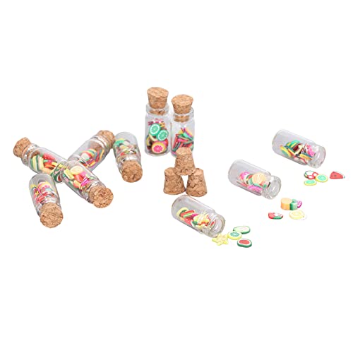 Bediffer Puppenhaus-Mini-Süßigkeitsmodell, Mini-Fruchtscheiben-Glasflasche, Helle Farben, Attraktive Simulation mit Korkstopfen für 1:12 Puppenhaus ab 3 Jahren von Bediffer