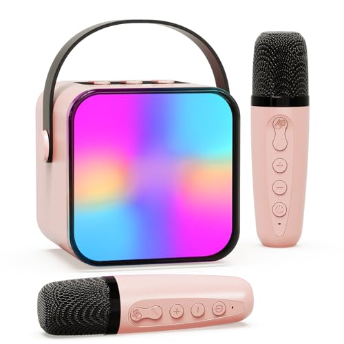Karaoke Maschine mit 2 Drahtlosen Mikrofonen, Beedove Lautsprecher für Kinder mit LED-Lichter & Stimme Wechselnde Effekte, Tragbares Bluetooth Karaoke Spielzeug, Geschenke für Mädchen & Jungen (Rosa) Karaoke Maschine mit 2 Drahtlosen Mikrofonen, Beedove Lautsprecher für Kinder mit LED-Lichter & Stimme Wechselnde Effekte, Tragbares Bluetooth Karaoke Spielzeug, Geschenke für Mädchen & Jungen (Rosa) von Beedove