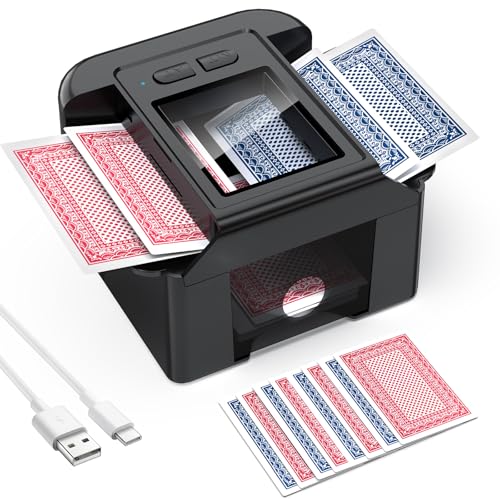 Kartenmischmaschine Elektrische, Mischmaschine für 2 Decks, Aufladbarer 2000 mAh Automatischer Kartenmischer, Card Shuffler für Verschiedene Kartengrößen, Poker, UNO Kartenspiel, Blackjack, Schwarz Kartenmischmaschine Elektrische, Mischmaschine für 2 Decks, Aufladbarer 2000 mAh Automatischer Kartenmischer, Card Shuffler für Verschiedene Kartengrößen, Poker, UNO Kartenspiel, Blackjack, Schwarz von Beedove