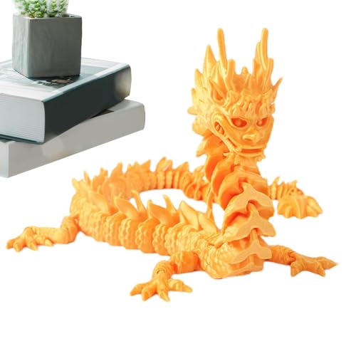 Beedozo Drachen-Fidget-Spielzeug, 3D-gedrucktes Spielzeug | 13 Zoll Crystal Dragon 3D-Druckspielzeug | 3D-Drachenspielzeug, Osterkorbfüller, Flexible Drachenfigur für die Eiersuche für Kinder, von Beedozo