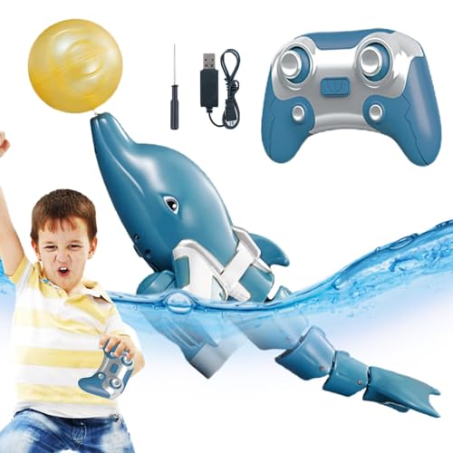 Beedozo Ferngesteuertes Delfinspielzeug, Wasserspielzeug für Kinder im Freien | Realistischer RC-Delphin in Delfinform | Ballrotationsdesign, hoher Simulationsdelfin für interaktives Spielen von Beedozo