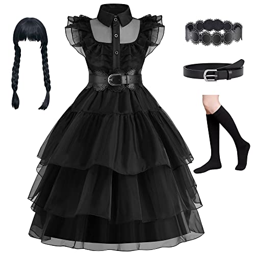 Beejirm Wednesday Addams Kostüm Kinder Wednesday Addams Kostüme Cosplay Halloween Party Carnival Costume Fancy Dress Costume Beejirm Wednesday Addams Kostüm Kinder Wednesday Addams Kostüme Cosplay Halloween Party Carnival Costume Fancy Dress Costume von Beejirm