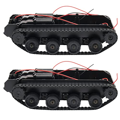 Beelooom 2X Rc Tank Smart Roboter Tank Auto Chassis Kit Gummiraupenkette für 130 Motor DIY Roboter Spielzeug für Kinder von Beelooom