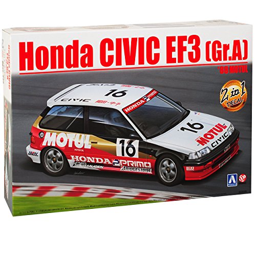 Beemax Hon-da Civic EF3 Gruppe A 1988 Motul 4. Generation 1987-1991 24009 Nr 10 Kit Bausatz 1/24 Aoshima Modell Auto mit individiuellem Wunschkennzeichen von Beemax