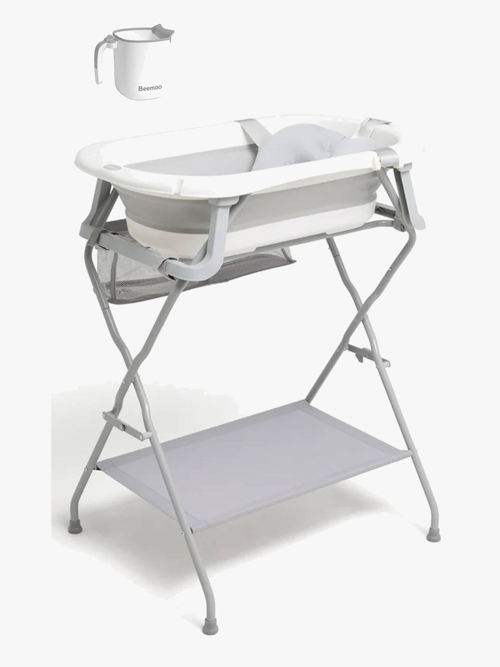 Beemoo CARE Assist Badewanne inkl. Badestütze, Badestativ &  Duschkanne, White/Grey von Beemoo