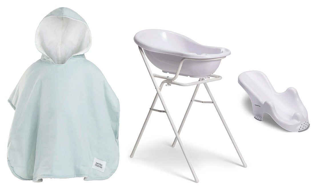 Beemoo CARE Badewanne mit Stativ inkl. Badestütze & Badecape, White/Blue Beemoo CARE Badewanne mit Stativ inkl. Badestütze & Badecape, White/Blue von Beemoo