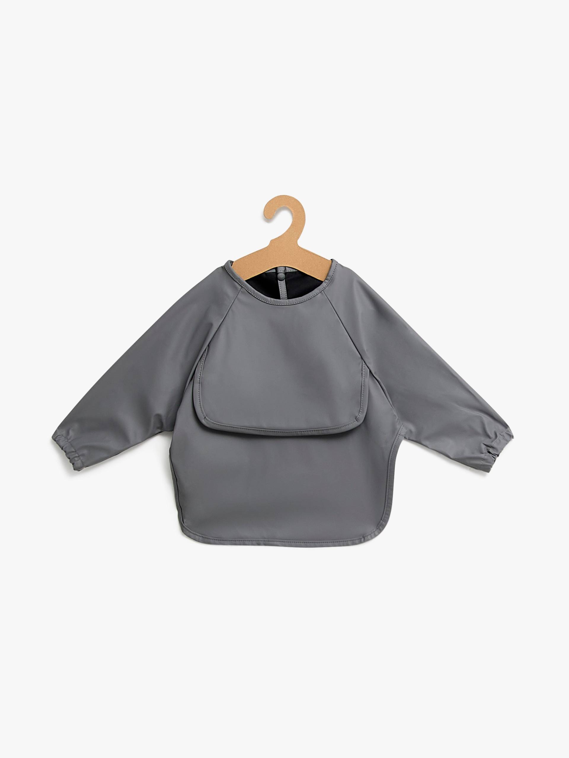 Beemoo CARE Bib Langärmliges Lätzchen, Dark Grey von Beemoo