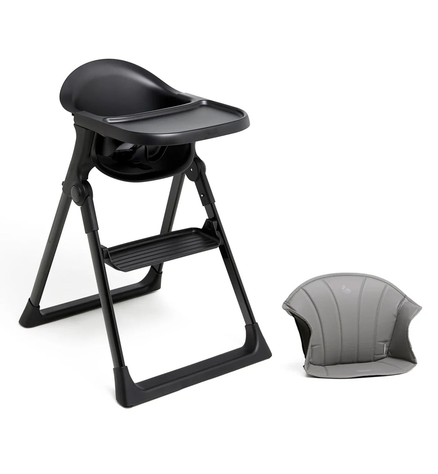 Beemoo CARE Harmony Hochstuhl inkl. Sitzkissen, All Black/Grey von Beemoo