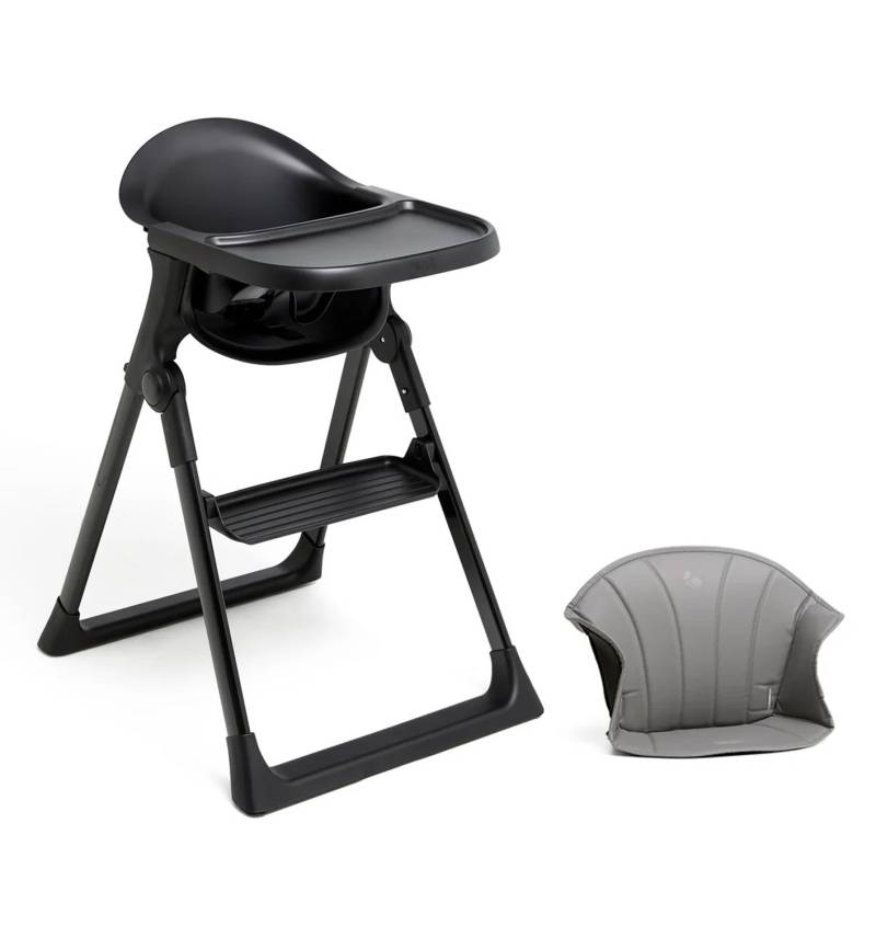 Beemoo CARE Harmony Hochstuhl inkl. Sitzkissen, All Black/Grey von Beemoo