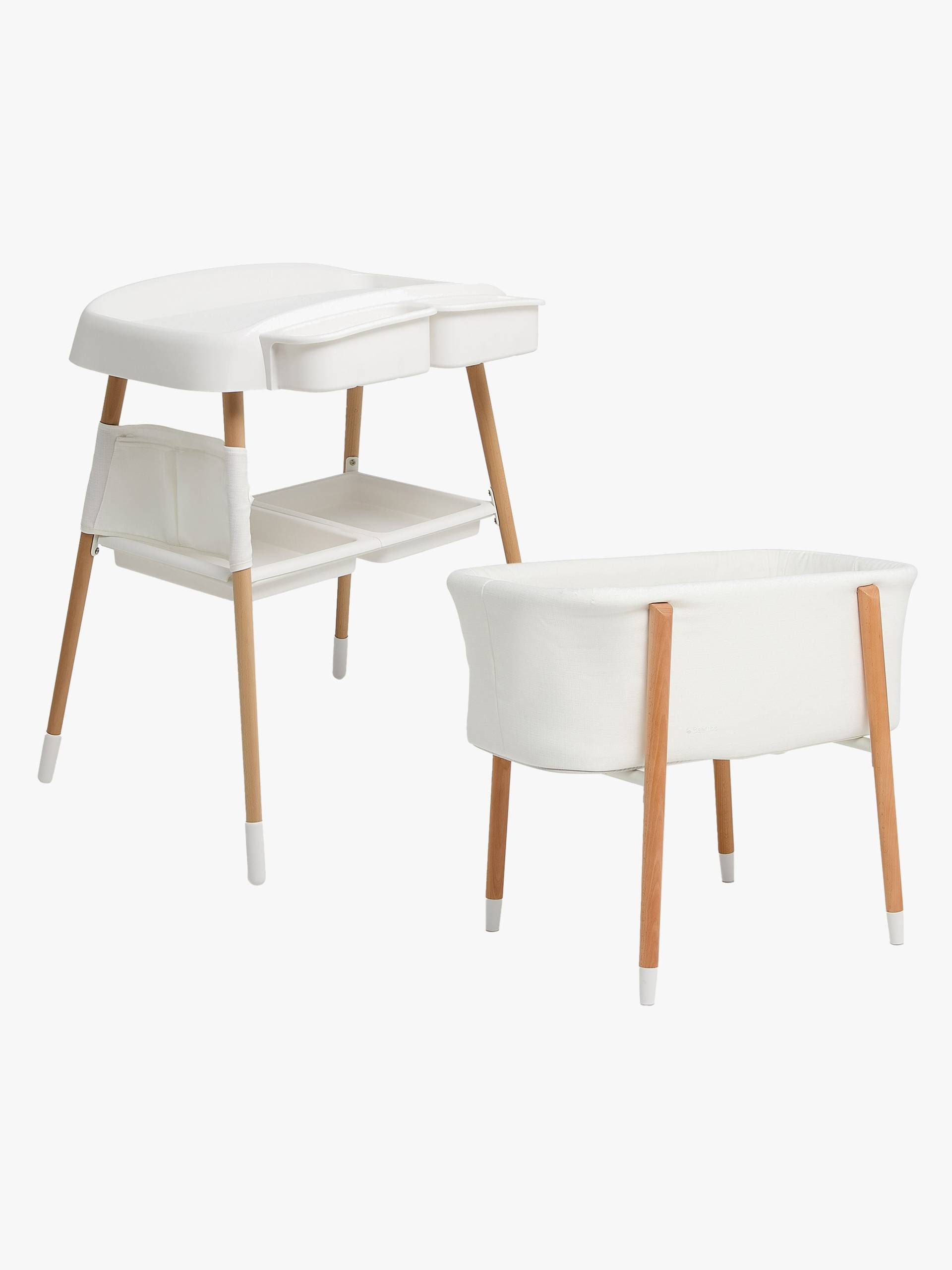 Beemoo CARE Nordic Babybett & Wickeltisch, White/Wood Beemoo CARE Nordic Babybett & Wickeltisch, White/Wood von Beemoo
