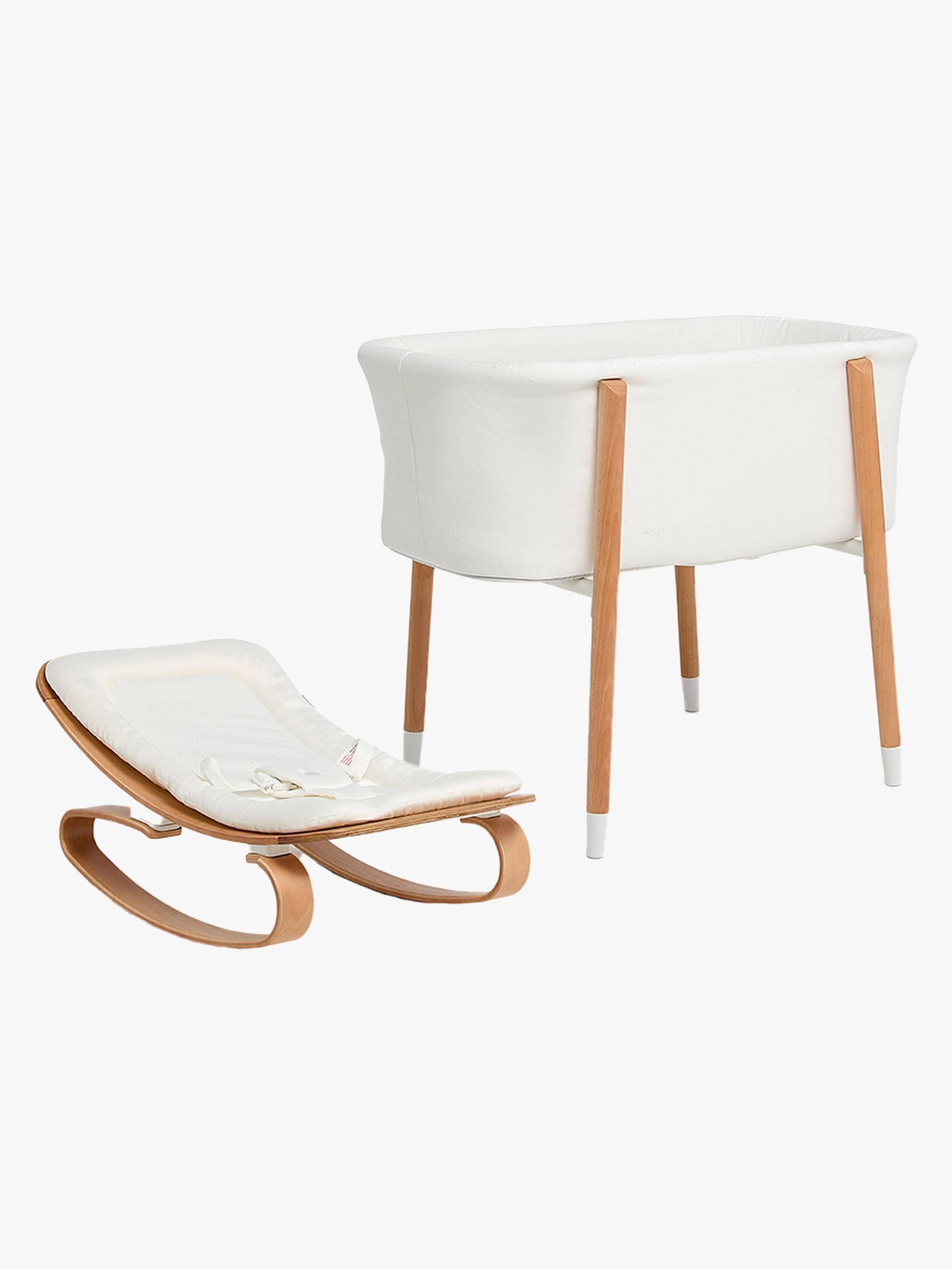 Beemoo Nordic Babybett &  Babywippe, White/Wood Beemoo Nordic Babybett &  Babywippe, White/Wood von Beemoo
