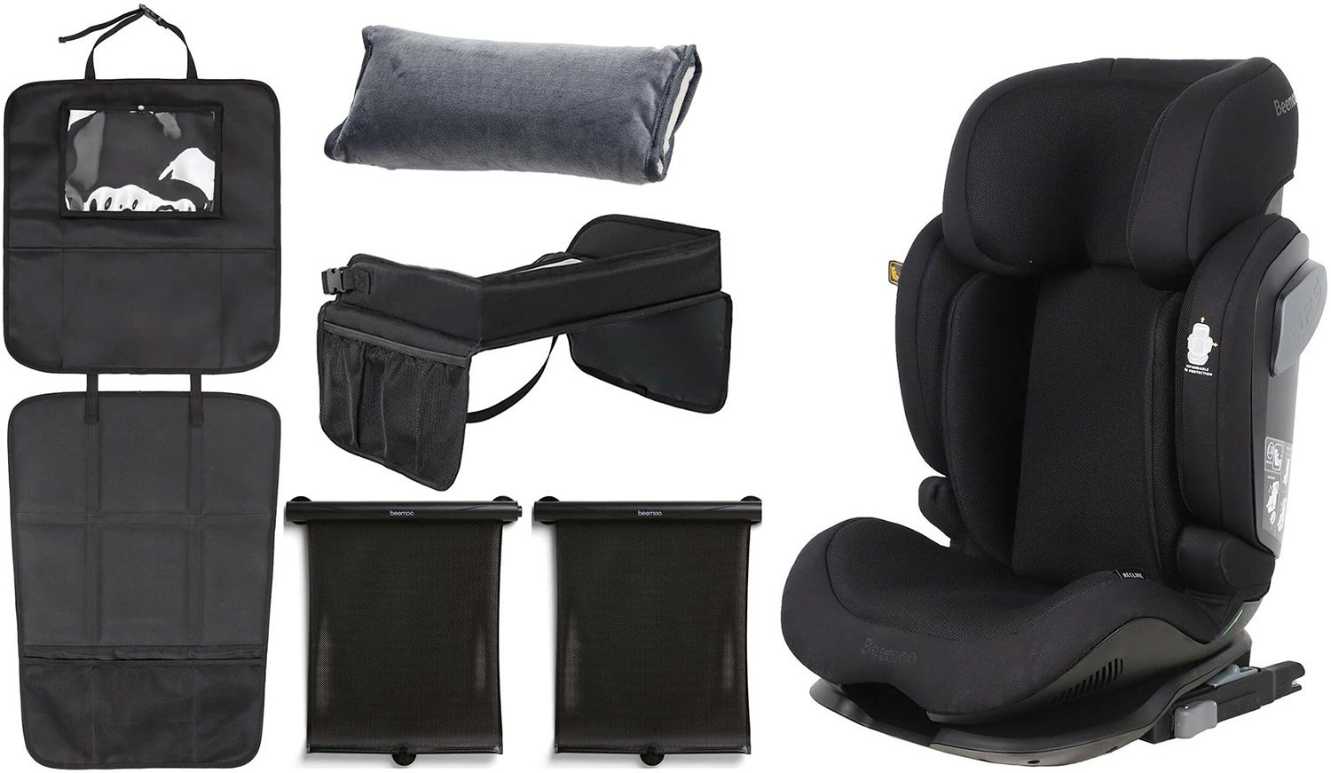 Beemoo Recline i-Size Kindersitz inkl. Zubehör, Black Mesh von Beemoo