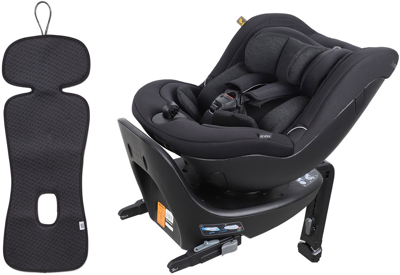 Beemoo Reverse i-Size Rückwärtsgerichteter Kindersitz inkl. Ventilierendem Sitzpolster, Black Stone/Antracit von Beemoo