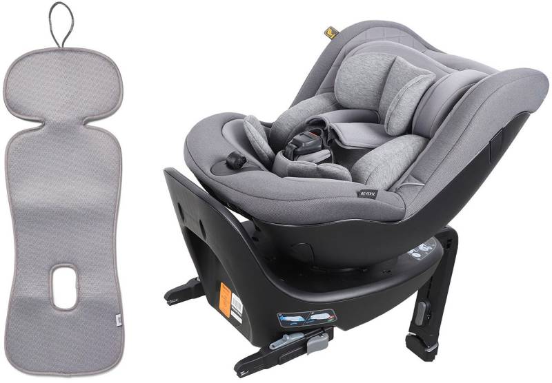 Beemoo Reverse i-Size Rückwärtsgerichteter Kindersitz inkl. Ventilierendem Sitzpolster, Mineral Grey/Grey von Beemoo
