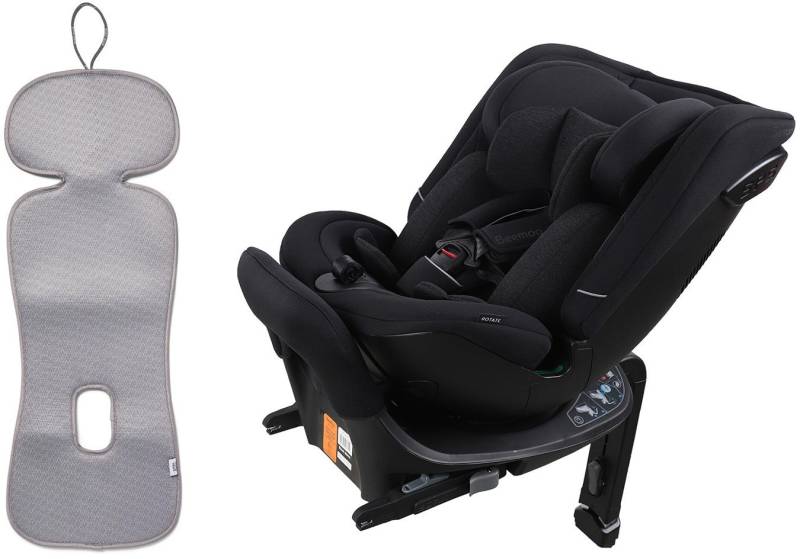 Beemoo Rotate i-Size Wendbarer Kindersitz inkl. Ventilierendem Sitzpolster, Black Stone/Grey von Beemoo