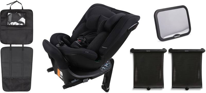 Beemoo Rotate i-Size Wendbarer Kindersitz inkl. Zubehör, Black Stone von Beemoo