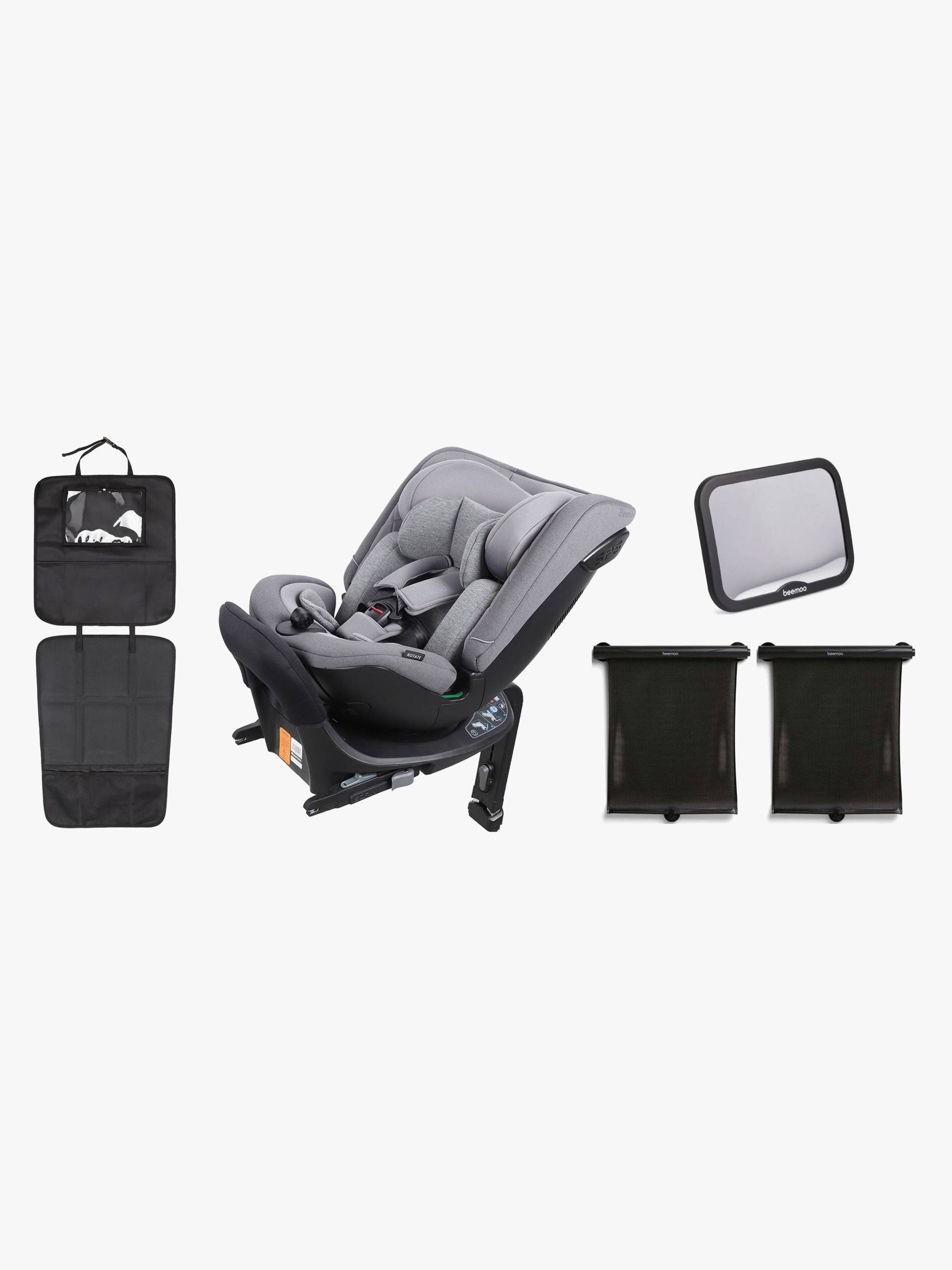 Beemoo Rotate i-Size Wendbarer Kindersitz inkl. Zubehör, Mineral Grey von Beemoo
