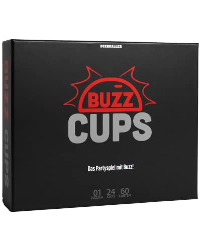 Buzz Cups - Das Partyspiel mit Buzz! DIE SPIELNEUHEIT 2024 - Schnell, aktionreich & extrem lustig! 2-6 Spieler | Wasserfeste Karten | Gesellschaftsspiele für Erwachsene | Partyspiele für Erwachsene von BeerBaller