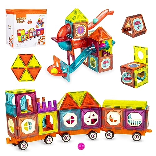 Beeyouk Magnetische Bausteine Spielzeug, 104 Teile 3D-Bausteine Rohrkonstruktions-Spielzeugset,Pädagogisches Spielzeug für Jungen und Mädchen im Alter von 3, 4, 5, 6, 7 und 8 von Beeyouk