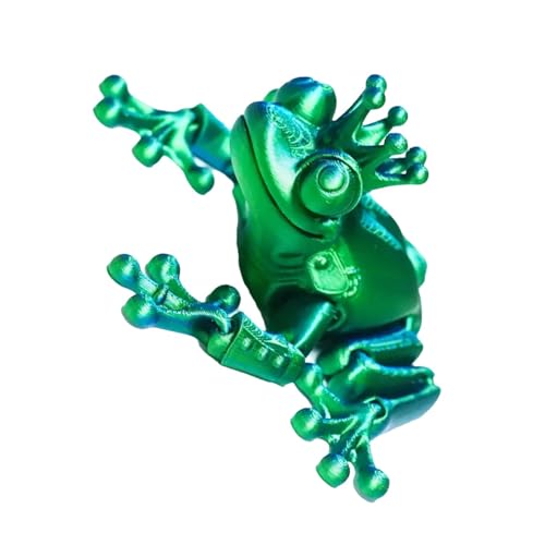 Befeixue 3D-Gedruckter Frosch, 3D-gedruckte Tiere - Zappelfrosch 3D gedruckt,Schreibtischspielzeug für Kinder, Froschspielzeug mit beweglichen Gelenken, Zappelspielzeug für Erwachsene, drehbares von Befeixue
