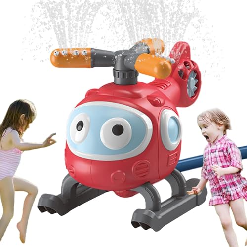 Befeixue Cartoon-Sprinkler, Helikopter-Sprinkler für Kinder, Rotierendes Sprinklerspielzeug, 45 Grad drehbarer Wassersprinkler, Hubschrauberspielzeug, Wasserdruck-Sprinkler für den Außenbereich von Befeixue