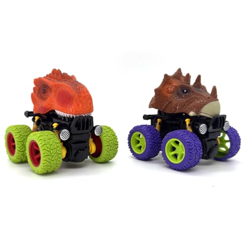 Dinosaurier-Monster-Trucks, 2er-Set Spielzeugautos mit T-Rex und Triceratops, Geschenk für Kinder ab 2 Jahre von Befunsol