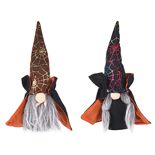 Begchy 2 StüCke Halloween GNOME Dekoration Gesichtslose Puppe Hexe Umhang Hut Puppe Ornament Dekoration Geschenk von Begchy
