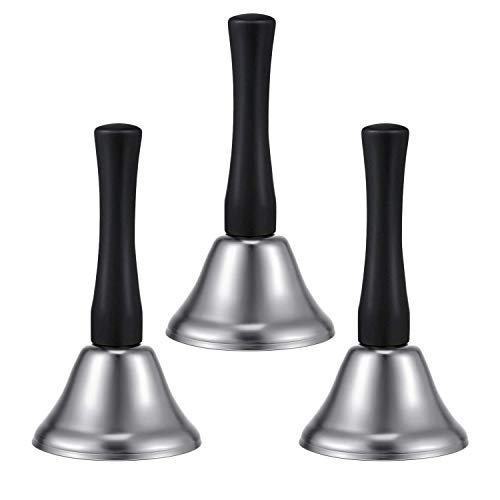 Begchy 3 Pack Stahl Hand Bell Call Bell Schule Schreibtisch Ring Bell für Hochzeits Veranstaltungen Dekoration Essen Line Alarm Jingles Begchy 3 Pack Stahl Hand Bell Call Bell Schule Schreibtisch Ring Bell für Hochzeits Veranstaltungen Dekoration Essen Line Alarm Jingles von Begchy