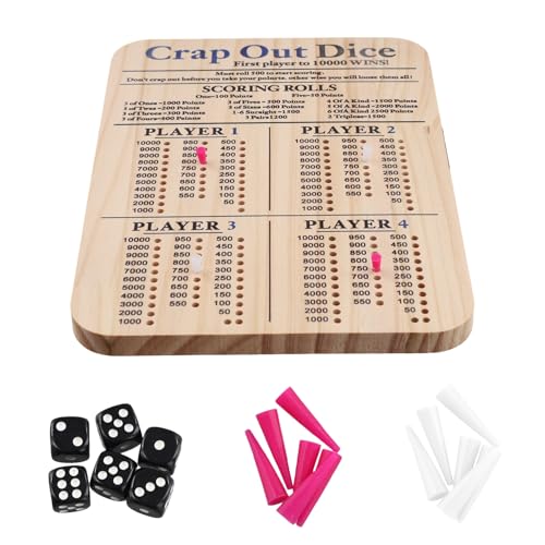 Begchy Hölzernes Crap Out Würfel-Punktebrett, Klassisches Familienspiel, Rundes, Lustiges Würfelbrettspiel mit Holztablett, Punkteblock, Würfeltablett M Begchy Hölzernes Crap Out Würfel-Punktebrett, Klassisches Familienspiel, Rundes, Lustiges Würfelbrettspiel mit Holztablett, Punkteblock, Würfeltablett M von Begchy