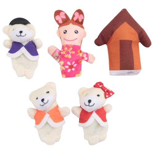 Begchy Set mit 5 Fingerpuppen, Comptine, Märchen, Goldschnalle und drei Bär von Begchy