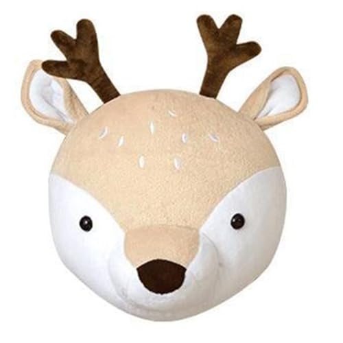 Begchy Wanddekoration, Tierkopf aus Plüsch, Anhänger aus Plüsch, Dekoration für Kinderzimmer, Spielzeug, Dekoration des Tierkopfes B von Begchy