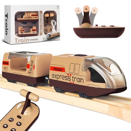 Beginreally Elektrisches Zugspielzeug für Holzschienen, Motorisierter Zug Fernbedienung mit 4 Sound- und Lichteffekten für Kinder 3 4 5 6+ Jahre, Kompatibel mit Thomas, Brio, Chuggington-Braun Beginreally Elektrisches Zugspielzeug für Holzschienen, Motorisierter Zug Fernbedienung mit 4 Sound- und Lichteffekten für Kinder 3 4 5 6+ Jahre, Kompatibel mit Thomas, Brio, Chuggington-Braun von Beginreally