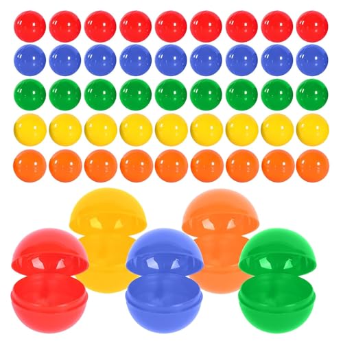 50 Stück Lotterie Kugeln, 3cm LottobäLle, Loskugeln, BäLle für Partys, BefüLlen Bunt Bingo Kugeln, BefüLlbare Kugeln Ornament Ohne Zahl, Plastikkugeln zum Befüllen für Familienspiele, Partyspiele von Begonia