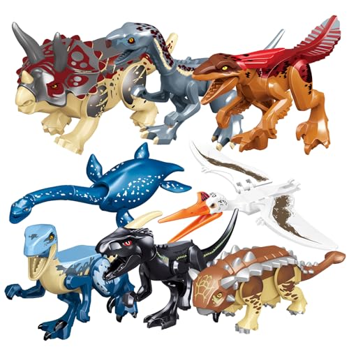 Begonia 20 Stücke Dinosaurier Spielzeug für Kinder, Dinosaurier Block Spielzeug Set, Jurassic Figuren Spielzeug, Dinosaurier Realistische Dinos Spielzeug Tyrannosaurus Rex Modell Kinder Geschenk von Begonia