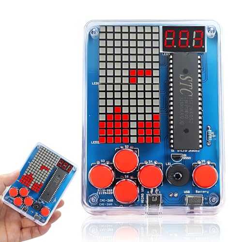 DIY Spielkonsolen Handset mit Acrylgehäuse, DIY Spielekonsole Löten Bausatz, Elektronik Lötübungsset, Elektronik Baukasten Handheld Game Console für Wissenschaft, Bildung Löten Lernen Set DIY Spielkonsolen Handset mit Acrylgehäuse, DIY Spielekonsole Löten Bausatz, Elektronik Lötübungsset, Elektronik Baukasten Handheld Game Console für Wissenschaft, Bildung Löten Lernen Set von Begonia