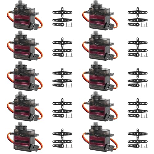10 Stück Servomotor Metall Zahnräder: Servo MG90S Mikro-Servomotor kompatibel mit Arduino, Servo Vollmetallgetriebe 180 Grad Steuerbarer Winkel, Mini Motor für Arduino Modellbau Roboter Arm Flugzeug 10 Stück Servomotor Metall Zahnräder: Servo MG90S Mikro-Servomotor kompatibel mit Arduino, Servo Vollmetallgetriebe 180 Grad Steuerbarer Winkel, Mini Motor für Arduino Modellbau Roboter Arm Flugzeug von Behogan