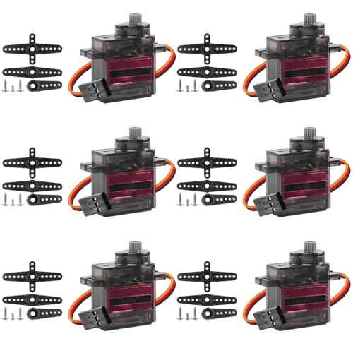 6 Stück Servomotor Metall Zahnräder: Servo MG90S Mikro-Servomotor kompatibel mit Arduino, Micro Servo 180 Grad Mini Motor für Arduino Modellbau Roboter Arm Flugzeug, Servo Vollmetallgetriebe 6 Stück Servomotor Metall Zahnräder: Servo MG90S Mikro-Servomotor kompatibel mit Arduino, Micro Servo 180 Grad Mini Motor für Arduino Modellbau Roboter Arm Flugzeug, Servo Vollmetallgetriebe von Behogan
