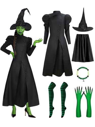 Behufun Hexenkostüm für Erwachsene, Cosplay, Schwarz von Behufun