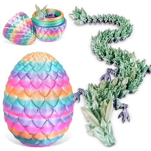 3D Gedrucktes Drachenei, Drachenei mit drache, Geheimnisvolle Drachen Spielzeug, Beweglicher Drache, Geschenke Beweglicher Drachen Figuren für Easter Dekoration (Bonbonfarbe) von Beibeijia